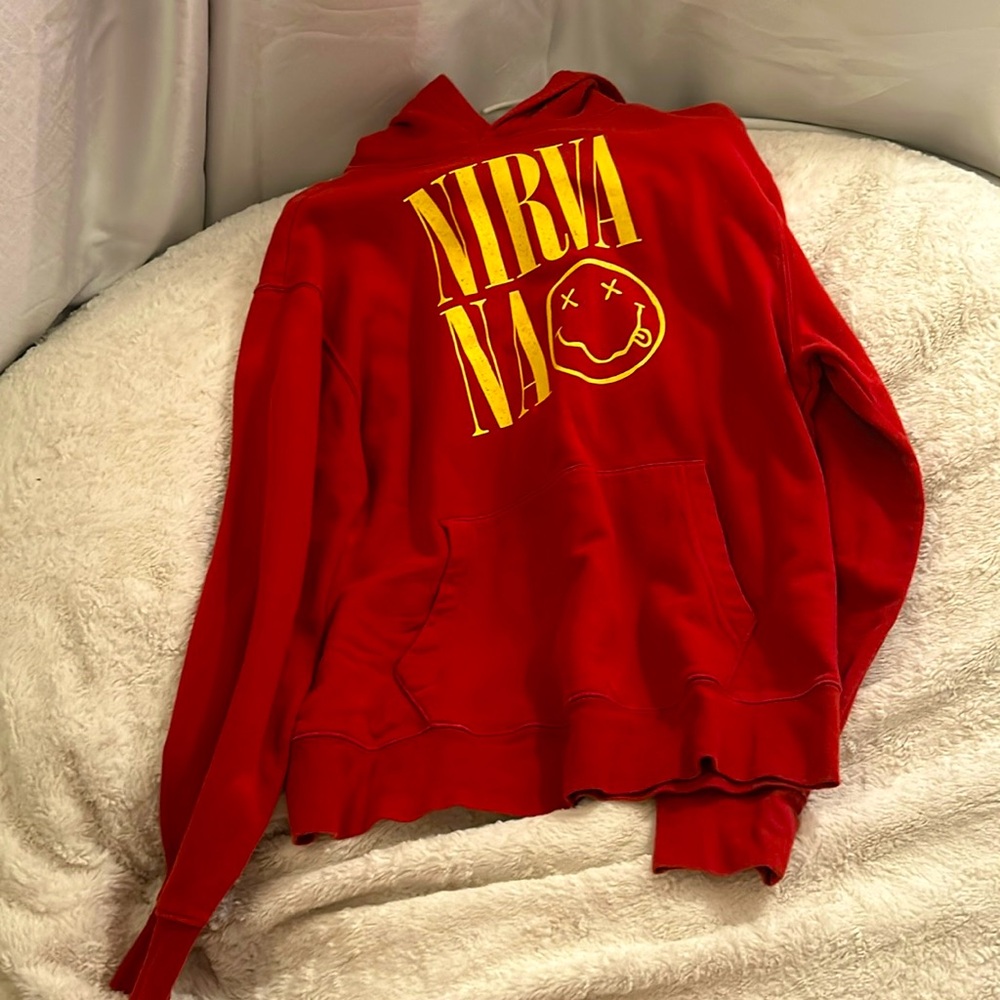 Red preppy nirvana sweatshirt